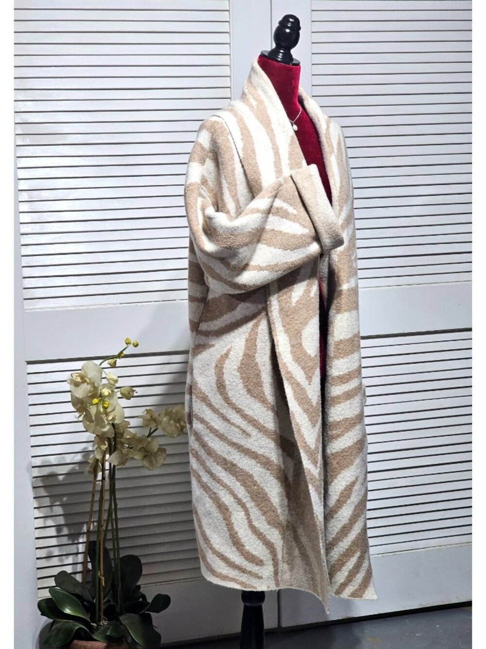 Anthropologie Women's Beige The Mariel Longline Cardigan Sweater Size O/S 2983 - Picture 3 of 12